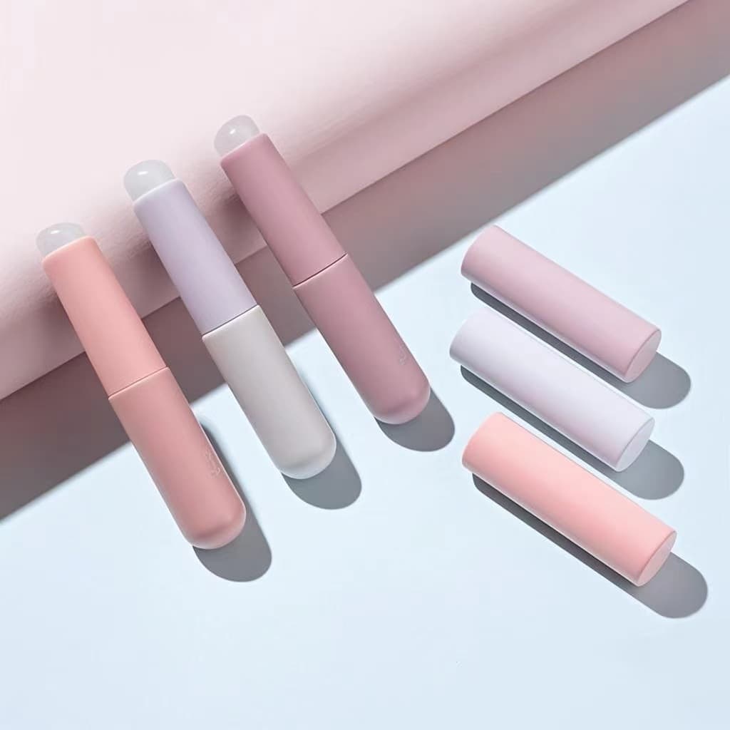 New Silicone Lip Brush Round Head Jelly Brush Lip Mud Lipstick Lipstick Brush Lip Brush Special Brush with Cover Concealer Brush Head