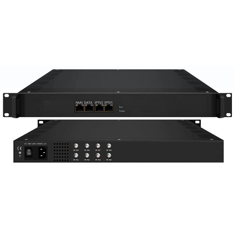 8-channel (DVB-S/S2/S2 X /DVB-C/T/T2/ISDB-T) IPTV multiplexing and scrambling encoder