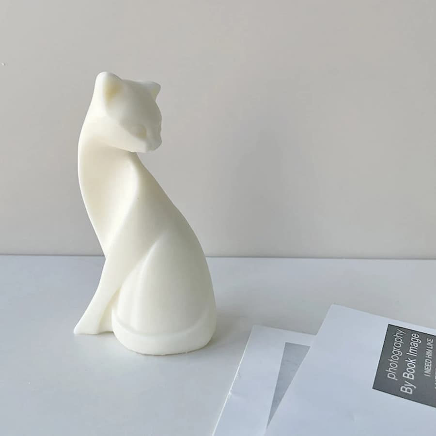 Quanmingxiang Cat Candle Silicone Mold for Cement Soap Aromatherapy Home Creative Ornaments