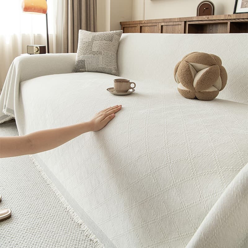 Modern Minimalist Sofa Cover for Export, Amazon Plain Solid Color Chenille Sofa Throw Cover Slipcover