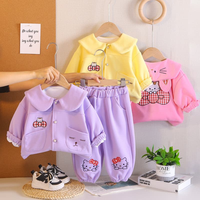Girls spring suit spring and autumn 2026 new fashionable street style spring sweatshirt baby girl 0-5 years old trendy 3
