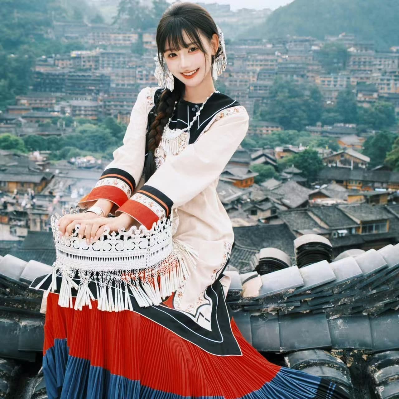 Studio New Style Clothing Ethnic Minority Set Torch Festival Yi Ethnic Costume Photoshoot Printed Sano Liangshan Clothing New