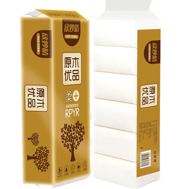12-Roll Pack (500g Each) - Economical Household Pure Wood Pulp Coreless Toilet Paper, Factory Direct Wholesale with Free Shipping