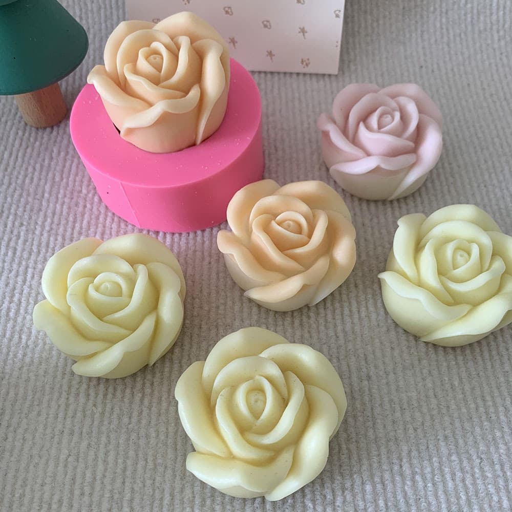 AX020 Decorative Candle 3D Rose Soap Silicone Mold