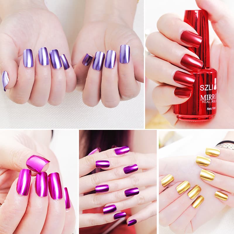 New Mirror 16 Colors Long-lasting Non-peelable Metallic Nail Polish Beauty Makeup/Nail Art/Nail Care