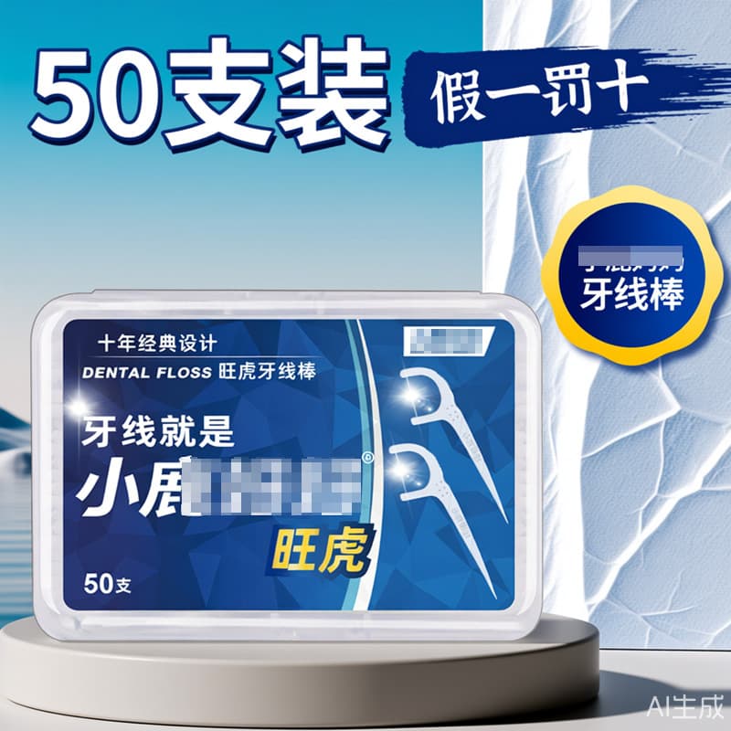 Little Deer Floss 50-Piece Box, 30-Piece Disposable Floss Picks, Classic Portable Floss Sticks, Wholesale Stock Genuine Product
