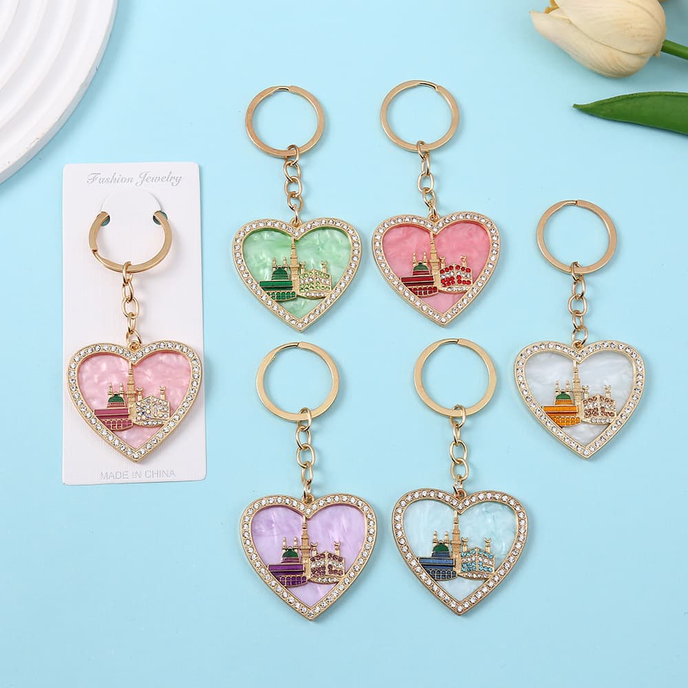 New niche sweet keychain solid color love castle pendant hot selling cross-border bag pendant factory direct sale