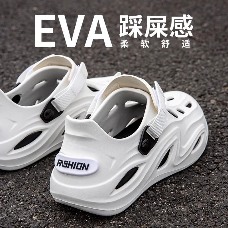 Men's clogs with a "walking on clouds" feel, perfect for summer, suitable for driving, fishing, and outdoor wear. Thick-soled, non-slip, durable, and beach-wearing sandals with a closed toe.