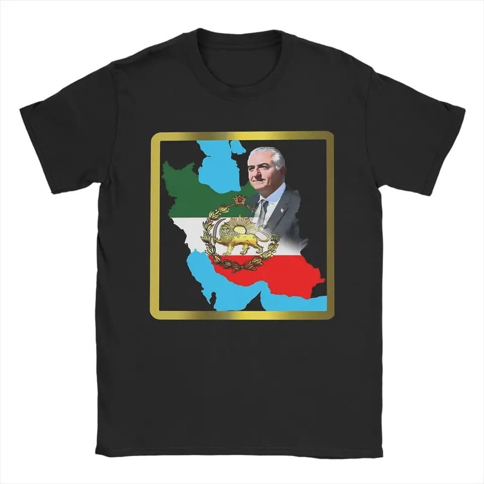 Men's Iran Golden Lion and Sun Pahlavi King T-Shirt Cotton Clothing Vintage Short Sleeve T-Shirt Original t