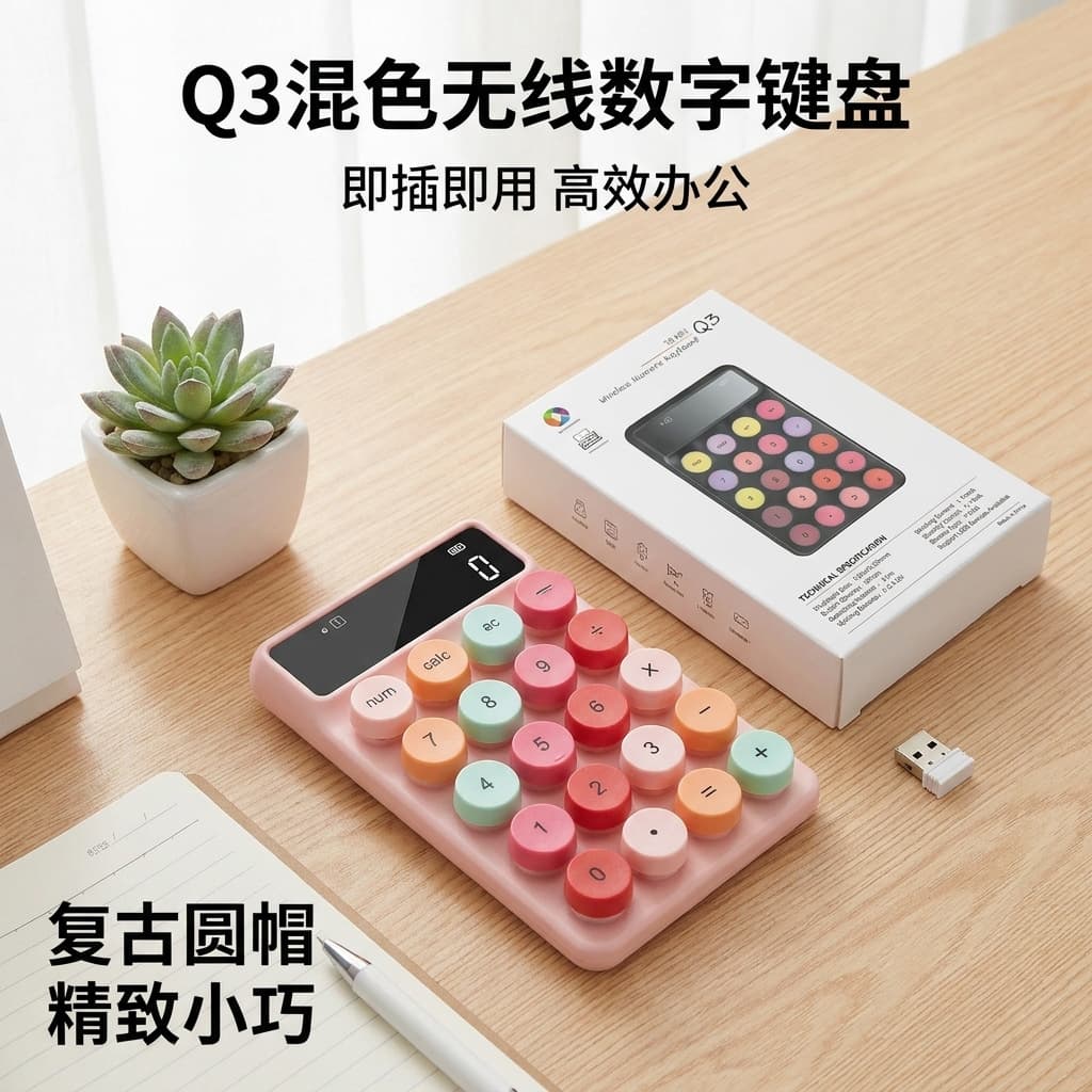 Factory direct sales cross-border numeric keyboard numeric keypad 2.4G wireless payment cashier keypad mixed color keyboard