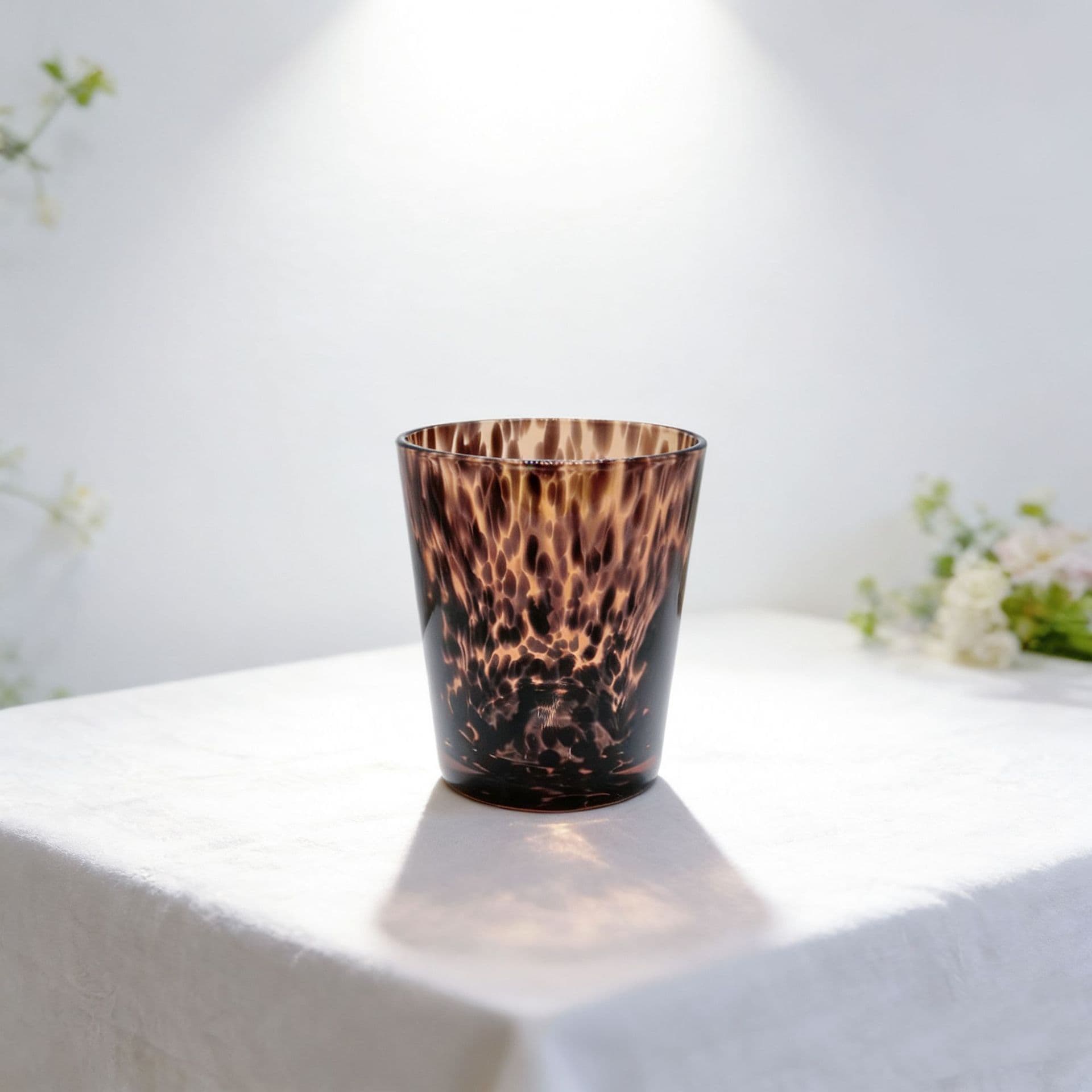 Hand-blown Polka Dot Colored Striped Porcelain Glass Candle Cup Smokeless Candle Holder Pumpkin Home Wedding Custom