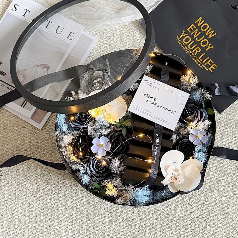 Romantic Flower Bouquet Money Flower Cigarette Window Gift Box Artificial Flowers Premium Birthday Gift for Men Women Husband Dad