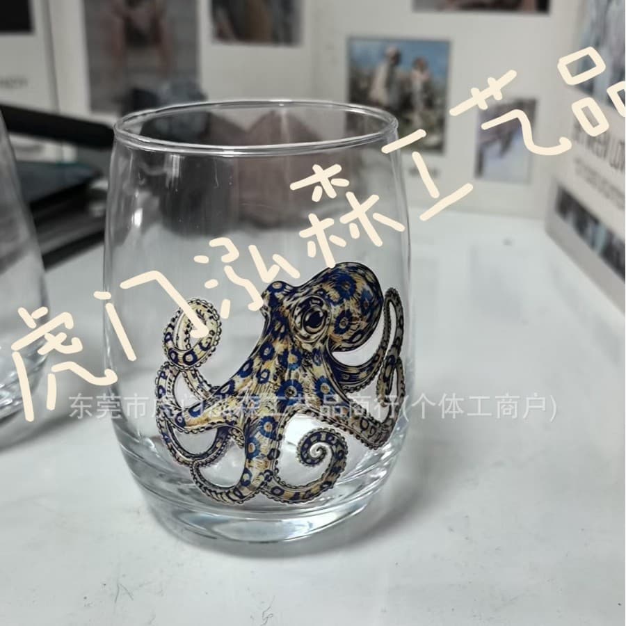 Cross-border Artisanal Blue Ringed Octopus Glassware Blue Ring Octopus Glass Cup