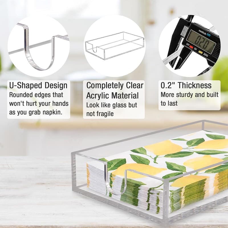Customized acrylic restaurant napkin self-service rack, party kitchen kitchen paper towel storage box, storage tray
