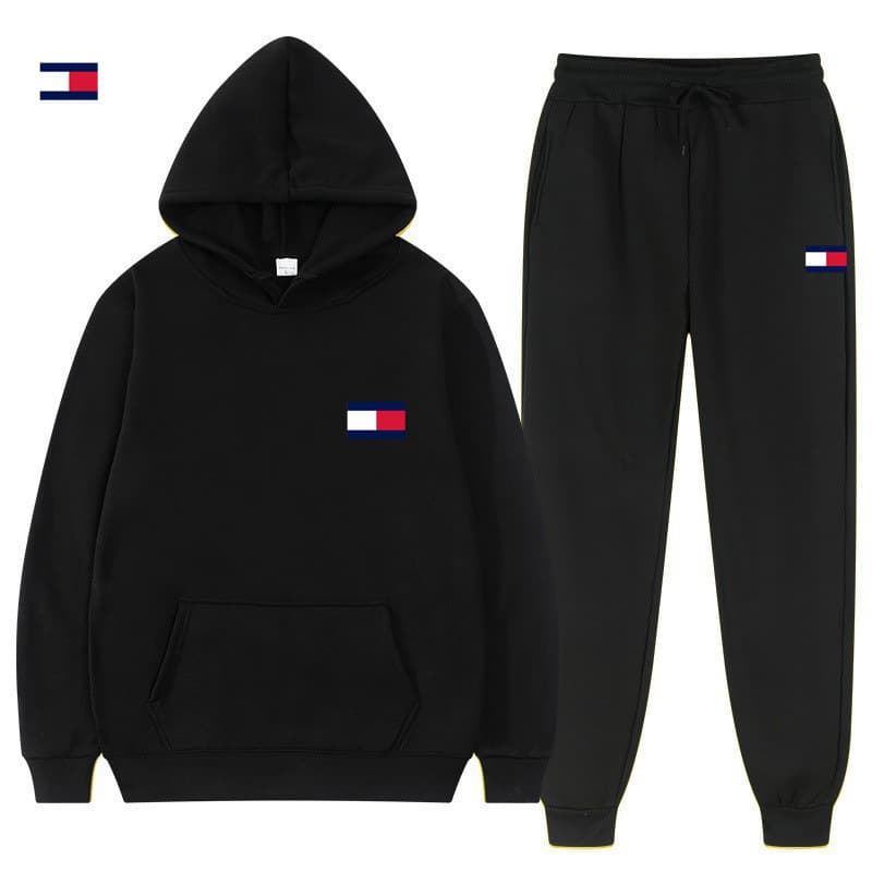 Printed cross-border autumn pullover sweatshirt sports suit fashionable fleece men's hoodie plus fleece sweatshirt trouser cover