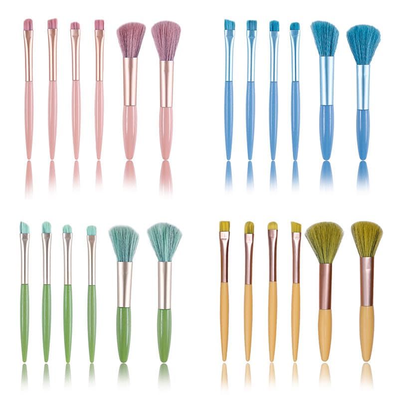 New 6-Piece Soft Bristle Makeup Brush Set Portable Loose Powder Eyeshadow Brush Blush Foundation Brush Face Makeup Tools