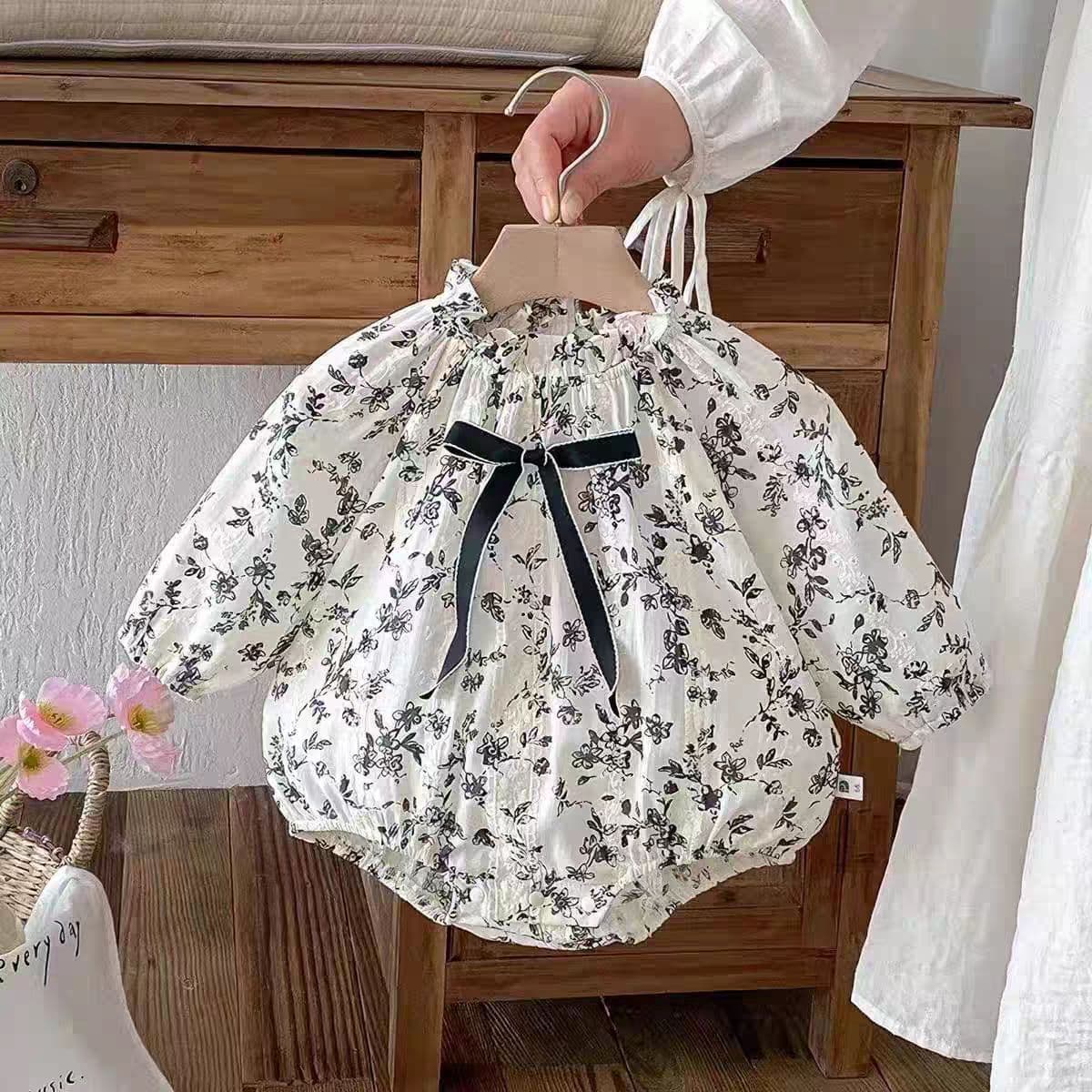 Newborn Baby Baby Clothes, Baby Girl's Spring Long-Sleeved Jumpsuit, Fashionable Early Summer, Spring & Fall Thin Outing Clothes