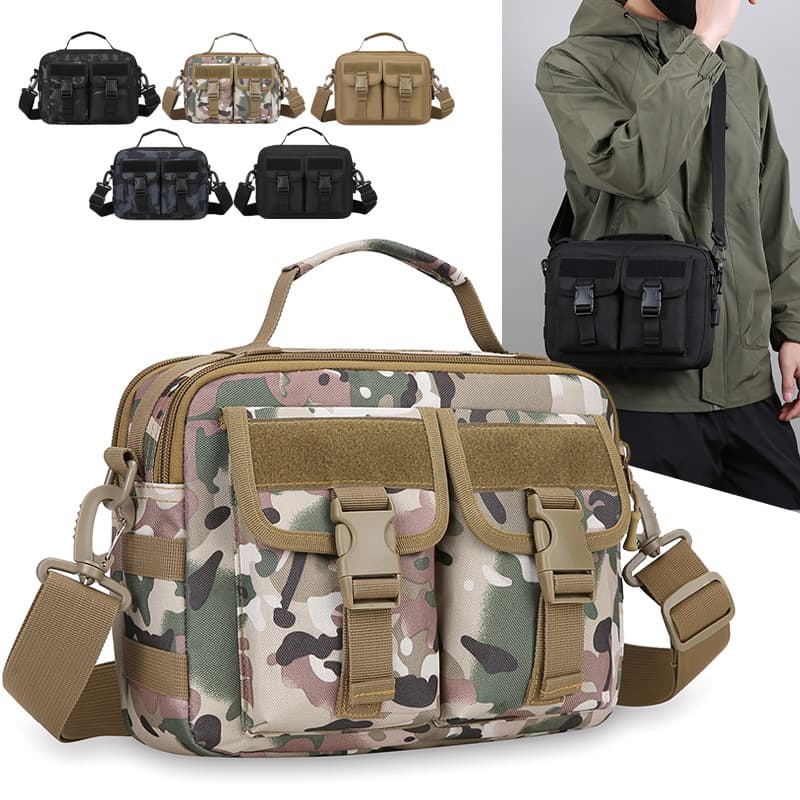 Men's Single Shoulder Bag Crossbody Backpack Sports New Casual Single Shoulder Backpack Water Bottle Bag Camouflage Travel Outdoor Bag for Men