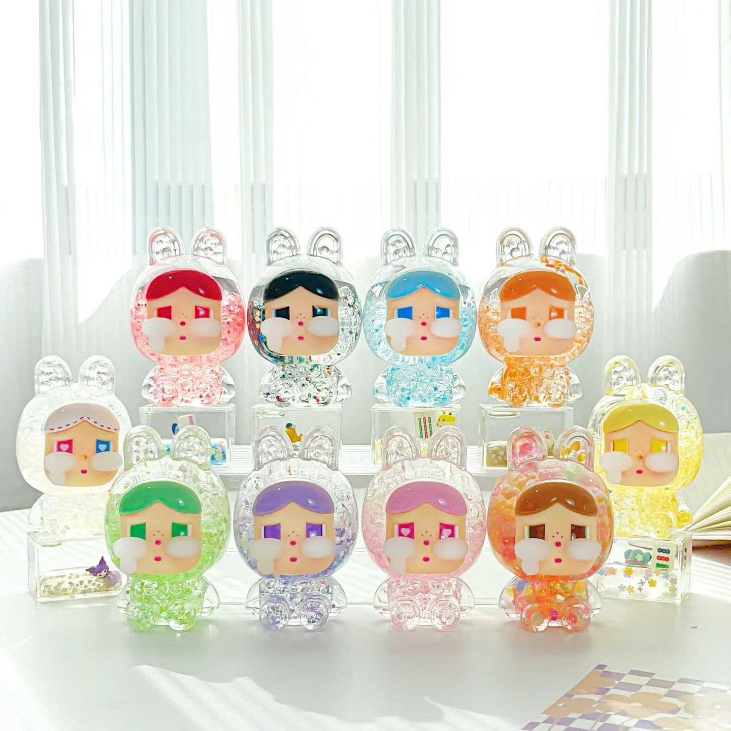 New cute crying baby figurine trendy toy oil-filled liquid sand cartoon live stream matching blind bag wholesale