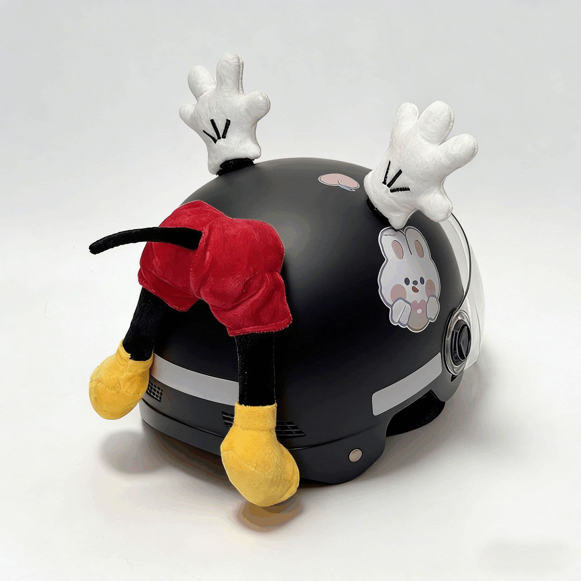 Meituan Are You Hungry? Helmet Decoration Doll Mickey Mouse Ears Butt Decoration Cute Doll Motorcycle Helmet Decoration