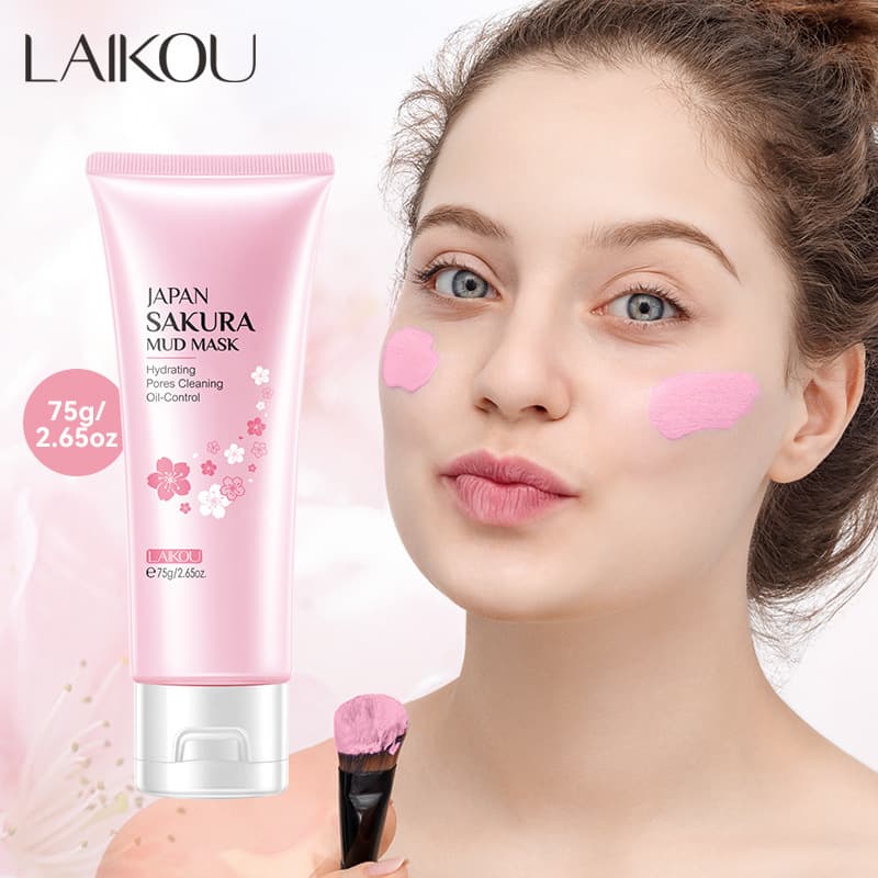 LAIKOU Sakura Mud Mask 75g Hydrating Moisturizing Pore Cleansing Mud Mask Skincare Export Mask