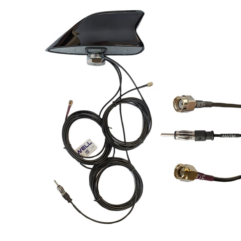 Maisewei 3-in-1 Shark Fin Combination Antenna with SMA Connector for 4G LTE, WiFi/Bluetooth FM Radio