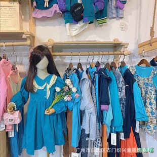 Brand Children's Dress, Long-Sleeve Cotton Dress for Girls, Princess Style, Factory Clearance