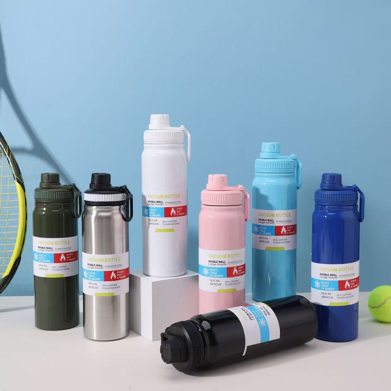 304 Stainless Steel Insulated Mug Portable Handle Space Bottle Large Capacity Outdoor Sports Water Bottle Simple Gift Bottle