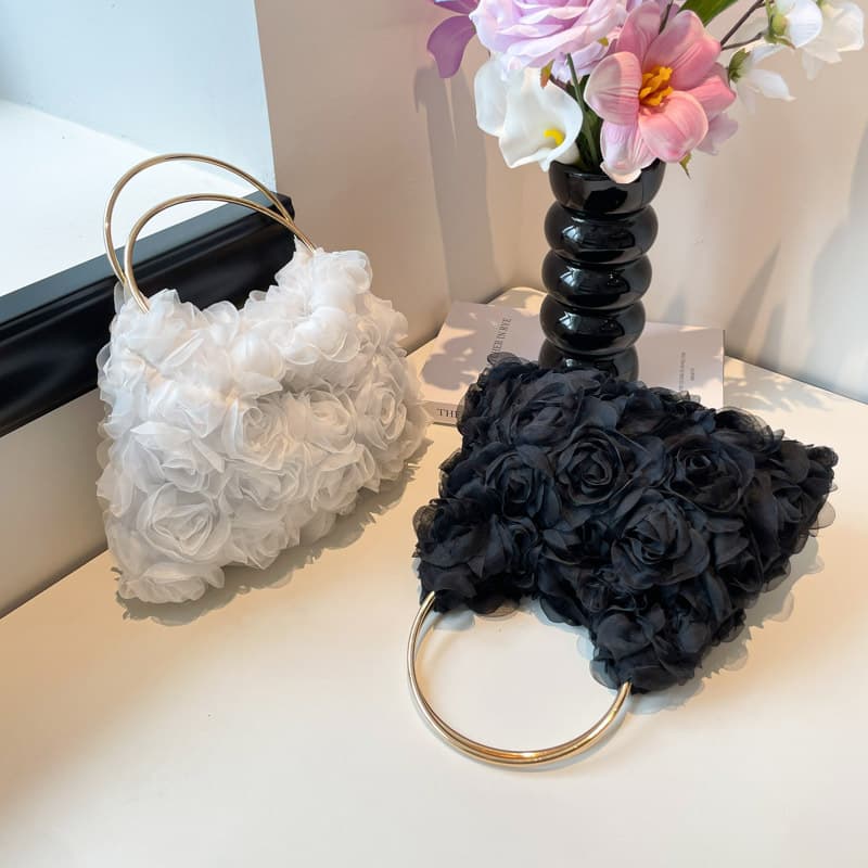 New European and American Rose Pearl Evening Chain Bag Banquet Handbag Cheongsam Evening Bag Versatile Crossbody Bag