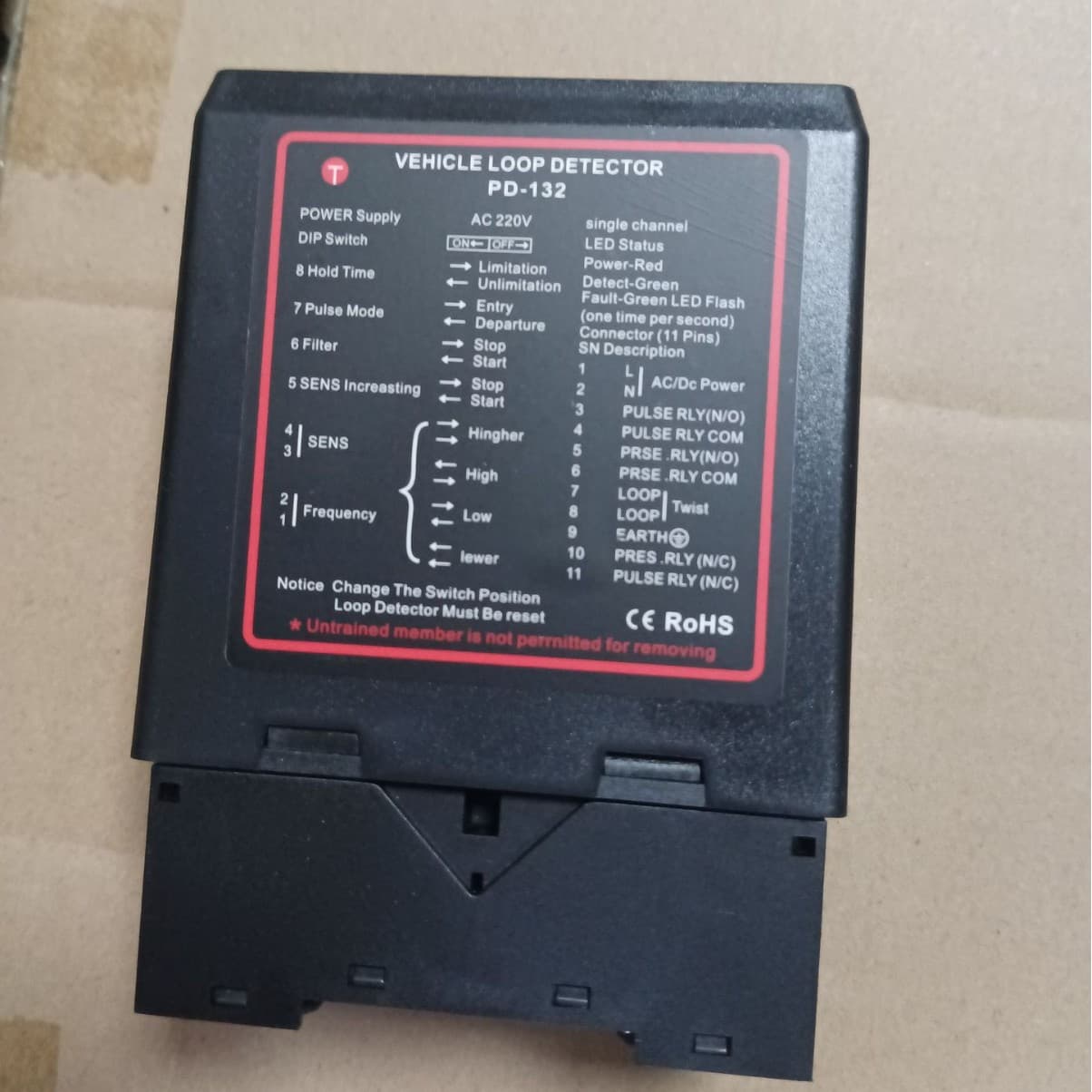 English Version PD132 Single-Channel Loop Vehicle Detector for Parking Lot Straight Arm Barrier Gate Loop