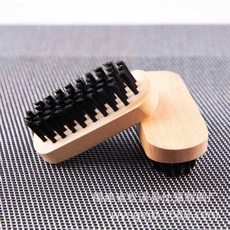 Daily Necessities 0302 Solid Wood Mini Shoe Brush, Cloth Shoe Brush, Wooden Cleaning Brush, Shoe Polish Set, Stiff Bristle Shoe Brush