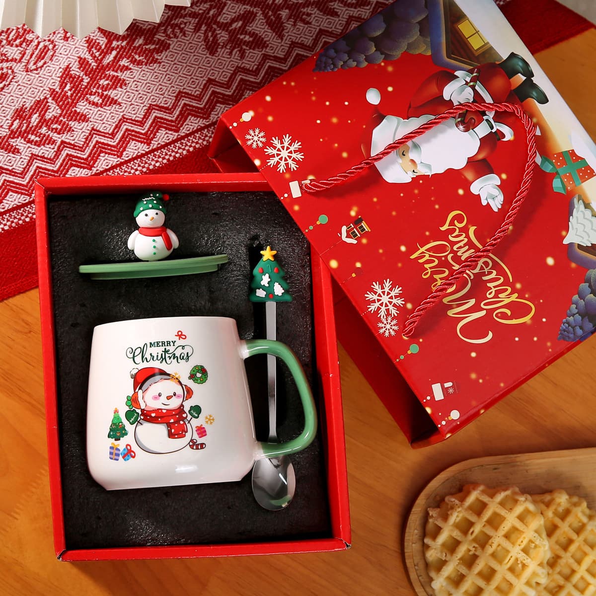 Ceramic Cute Mug Christmas Holiday Gift Logo Santa Claus Snowman Souvenir Constant Temperature Warming Cup