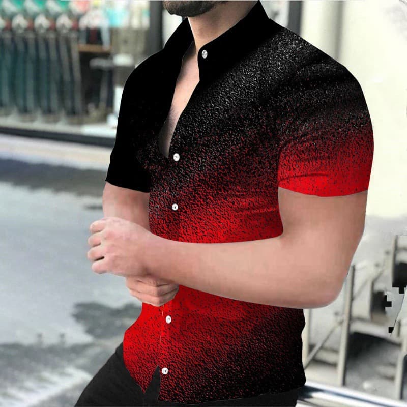 Breathable Men's Spring/Summer New Arrival Casual 3D Digital Print Shirt, Plus Size, for Export to Europe and America