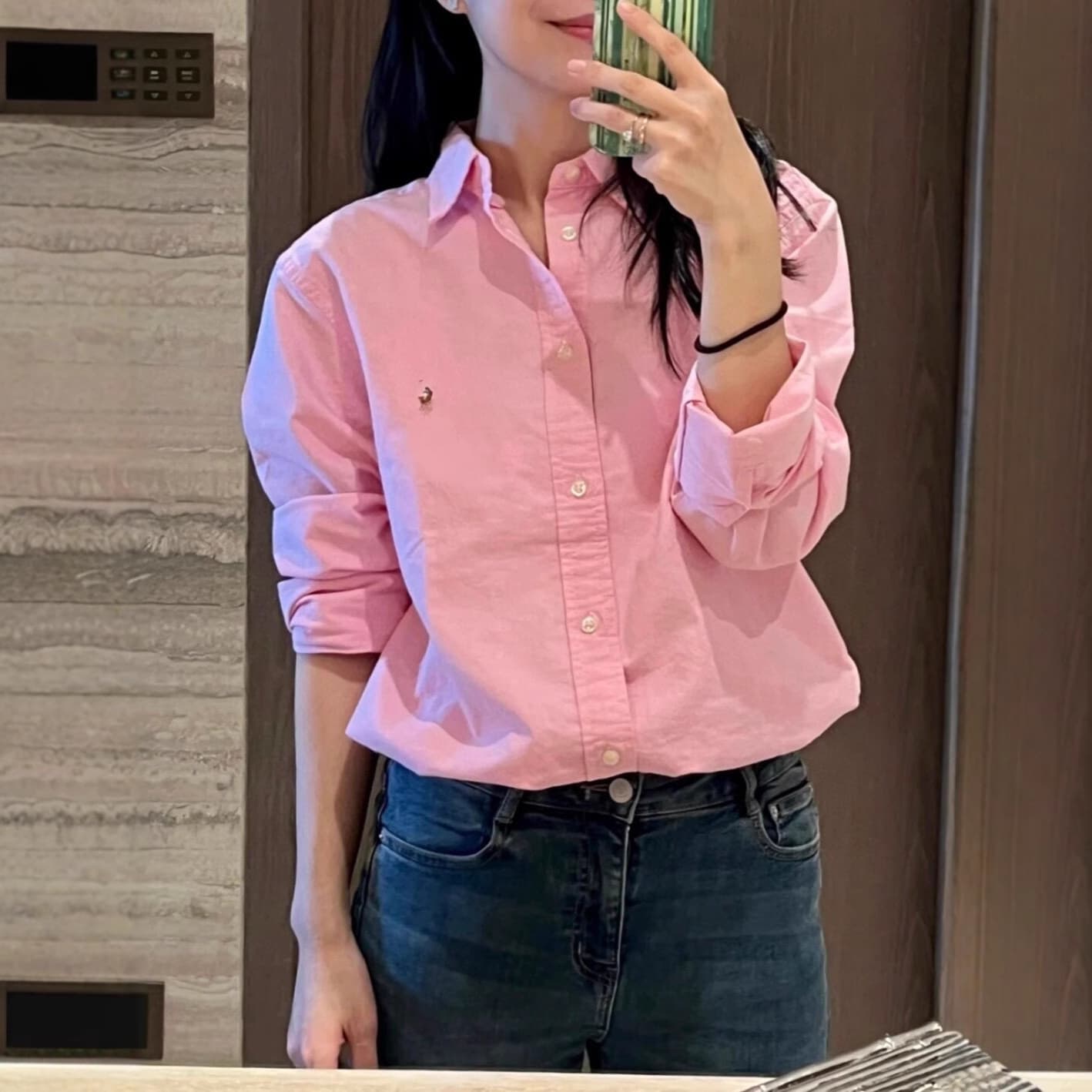 High quality RL Raff embroidered colorful pony label Oxford cloth solid color classic shirt versatile casual shirt cardigan