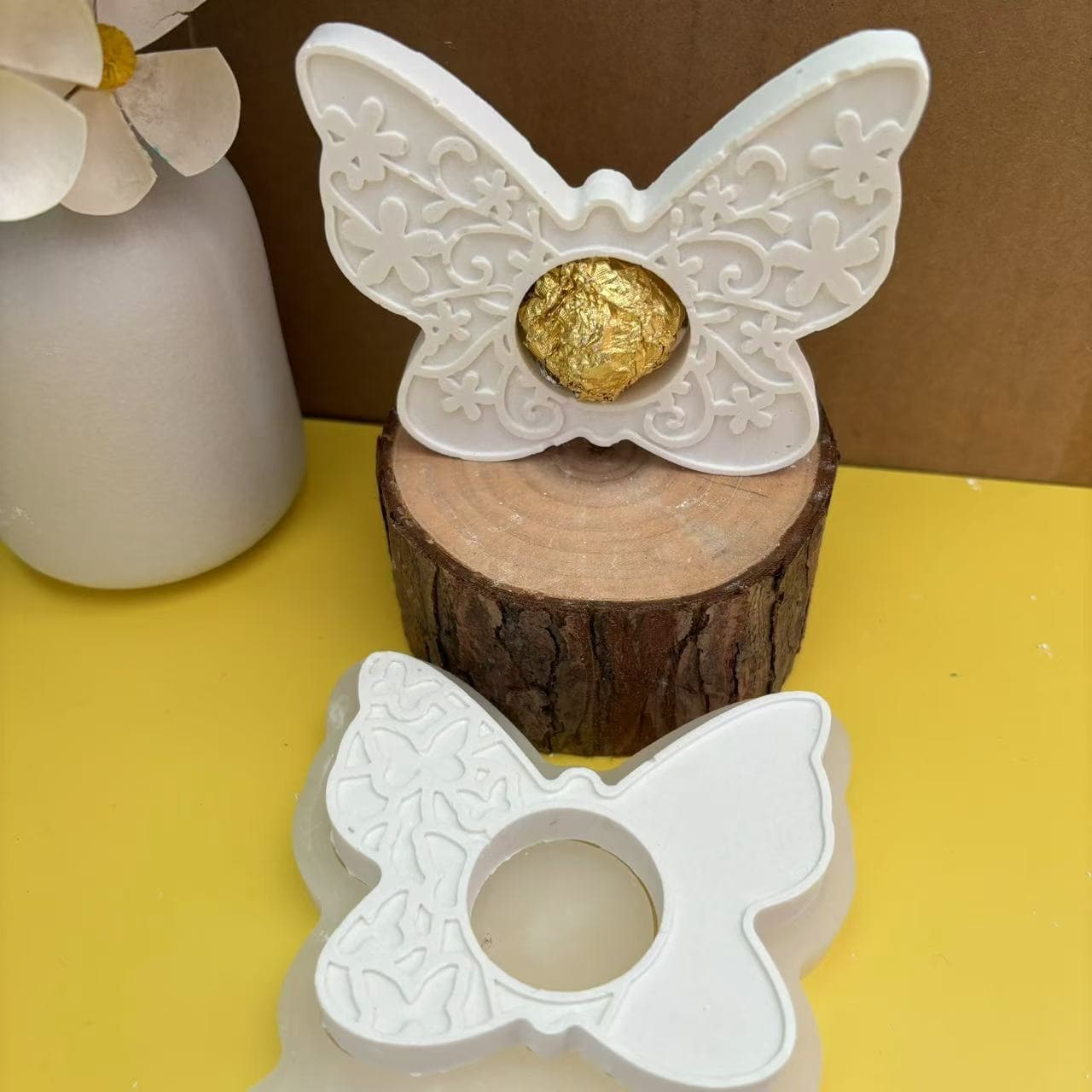 Double Butterfly Silicone Plaster Mold for Candle, Epoxy Resin, Aromatherapy Casting Mold, Handmade DIY
