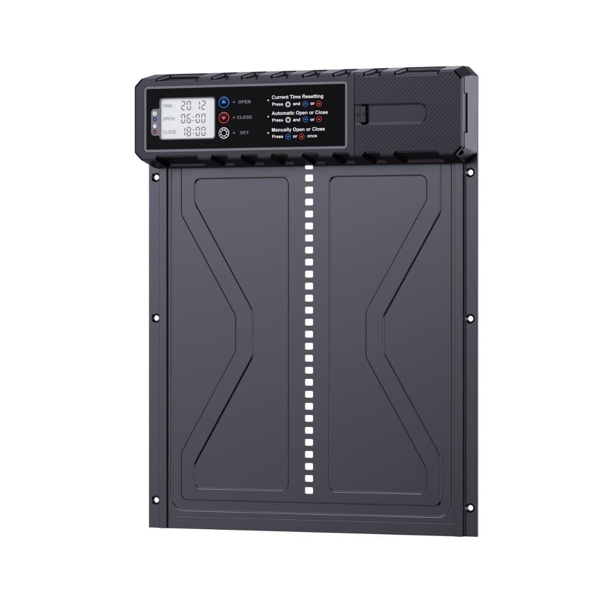 New Large Size Chicken Coop Door with Solar Charging, Timer, Manual Anti-Pinch Function