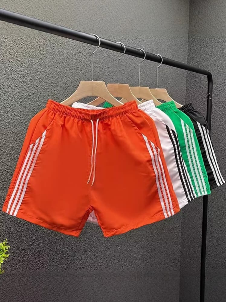 Dopamine Export Sports Quick-Dry Shorts for Men and Women Summer Korean Style Trendy Three-Stripe Wide-Leg 3/4 Length Casual Shorts