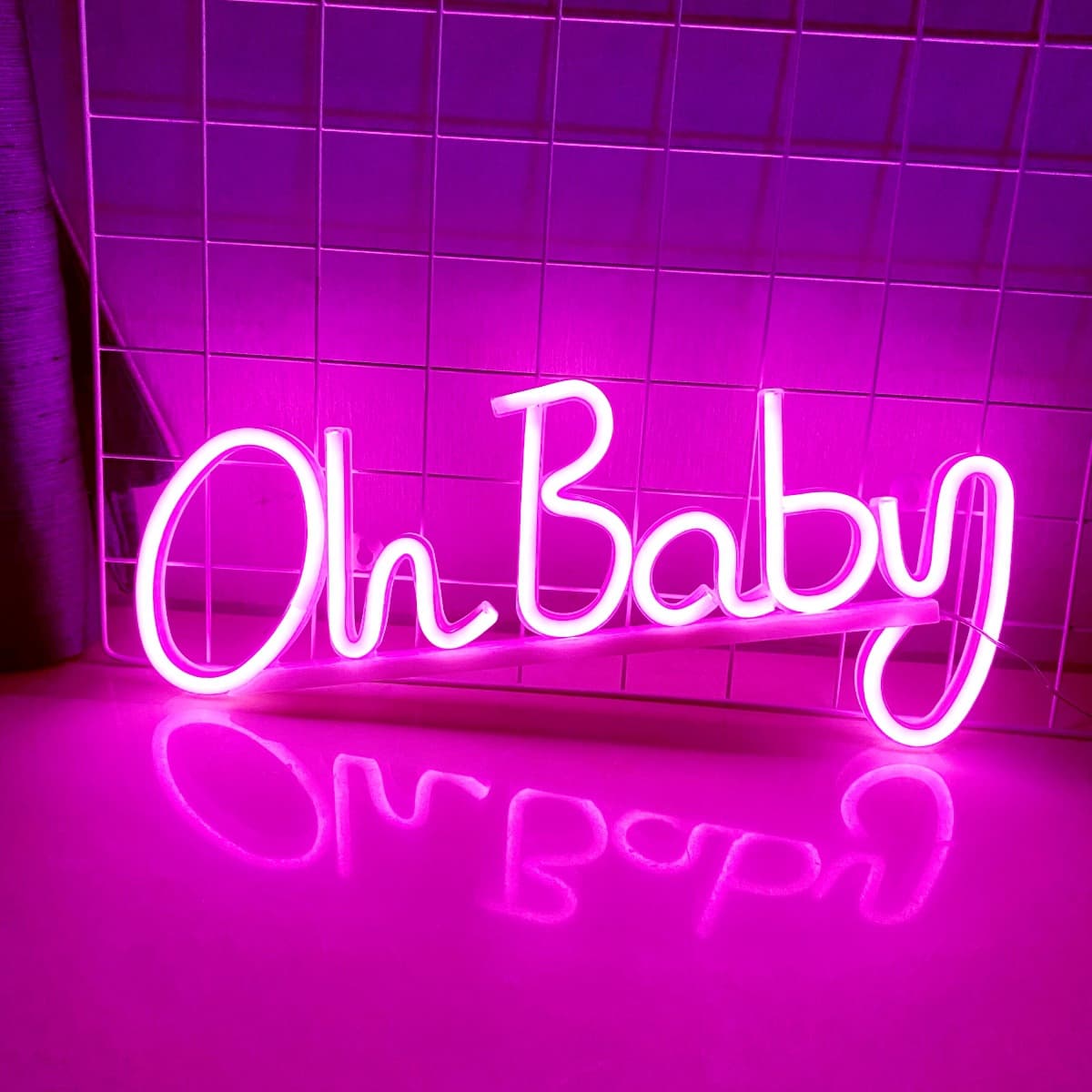 Ohbaby Dorm Room Decorative Atmosphere LED Neon Light Sign Wall-Mounted Colorful Lights for Room, Bar, Holiday, and Social Media Trends