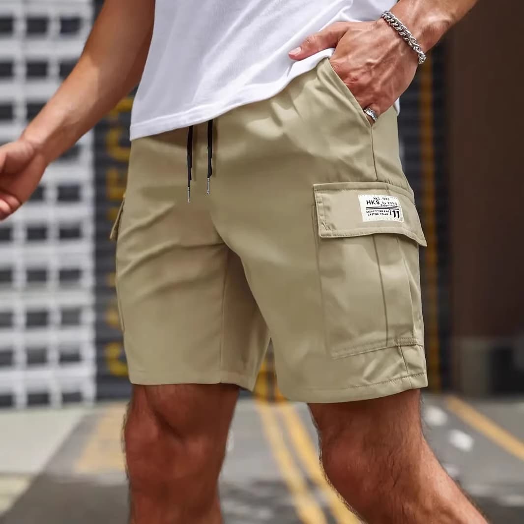 Cross-border European Size Summer Cargo Shorts, Loose Fit Sports Shorts, Lightweight Breathable Quick-Dry Beach Shorts