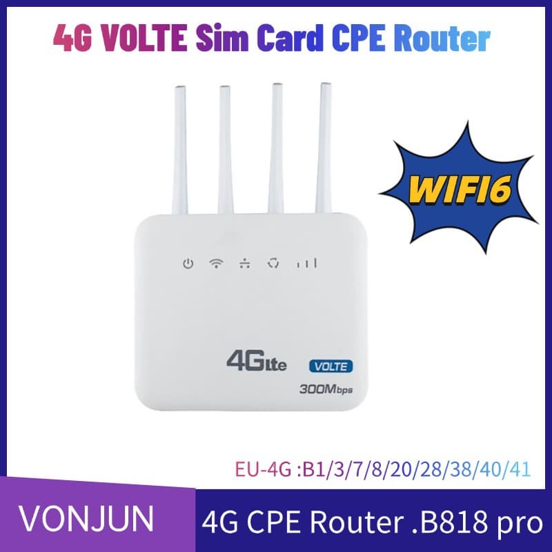 4G WiFi6 Router VOLTE Wireless SIM Card Router Modem Wireless Hotspot CPE CLM920