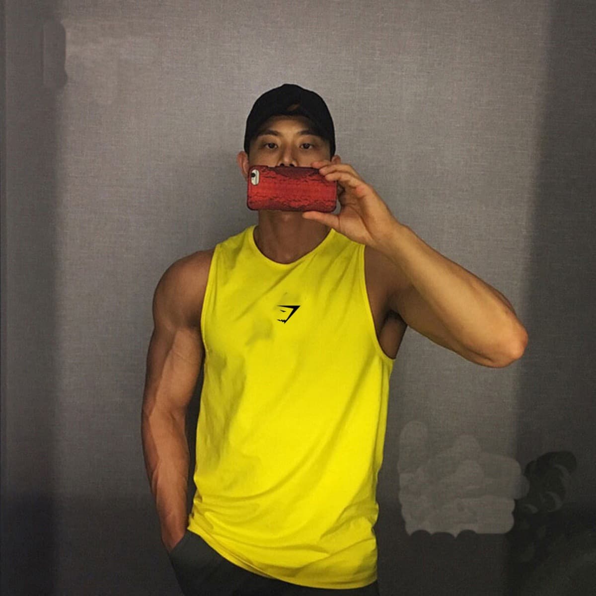 GYMSHARK Fitness Vest Workout Training Sleeveless T-Shirt Summer Quick-Dry Mesh Round Neck Muscle Shark Tank Top