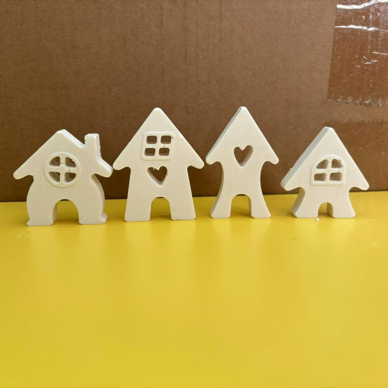 Abstract Four-Connected House Silicone Plaster Mold for Candle, Resin, and Aroma Casting
