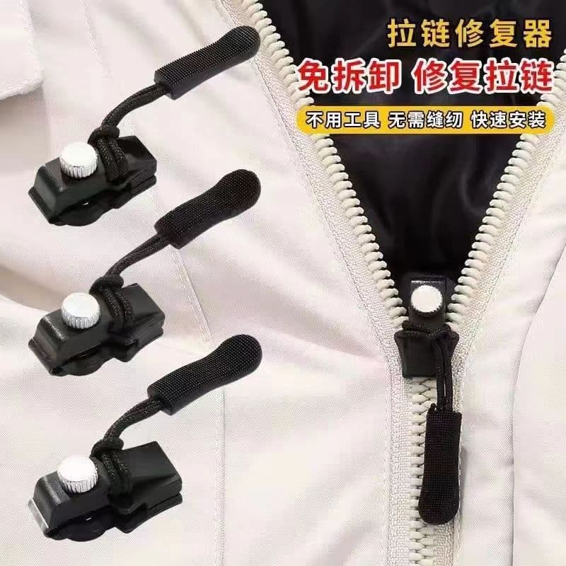 Universal Zipper Head Repair Kit Replacement Metal Zipper Accessories for Backpack Jacket Clothes Tool-Free Detachable Zipper