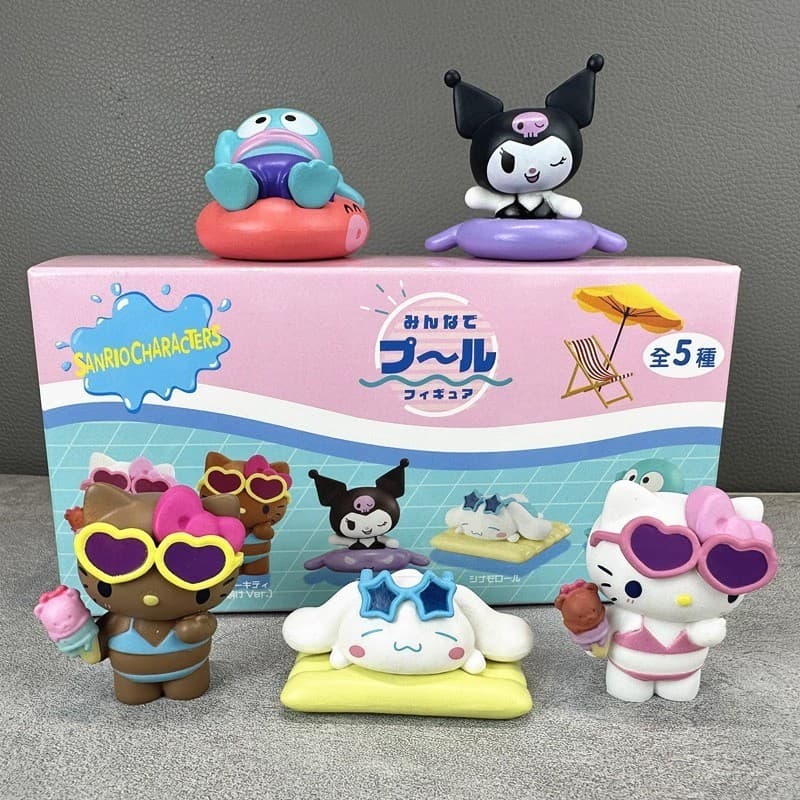 Cross-border Hot-selling Funny Hello Kitty Resin Figurine Cute Cat Anime Accessory Birthday Gift Jingdezhen Street Stall