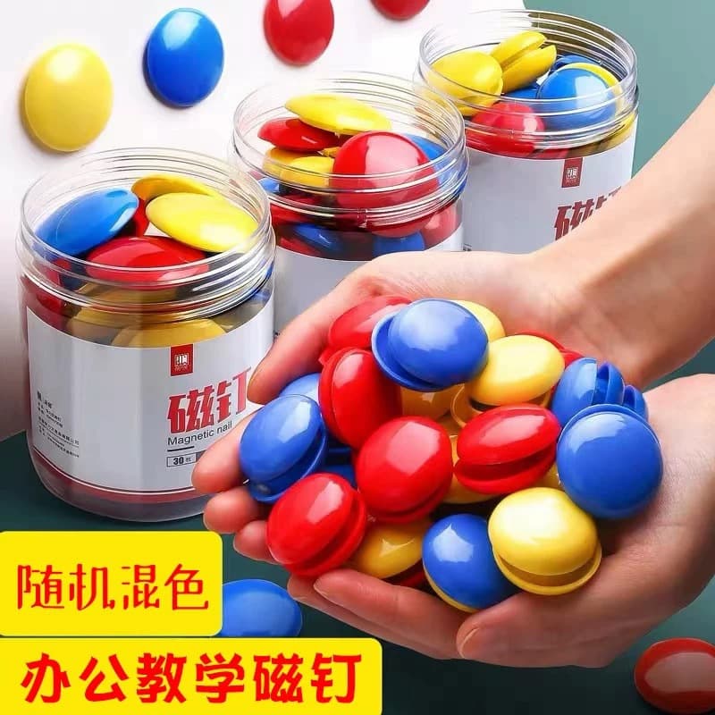 Round Colorful Magnetic Push Pins Strong Magnet Whiteboard Magnets Iron Clips Magnetic Buttons Teaching