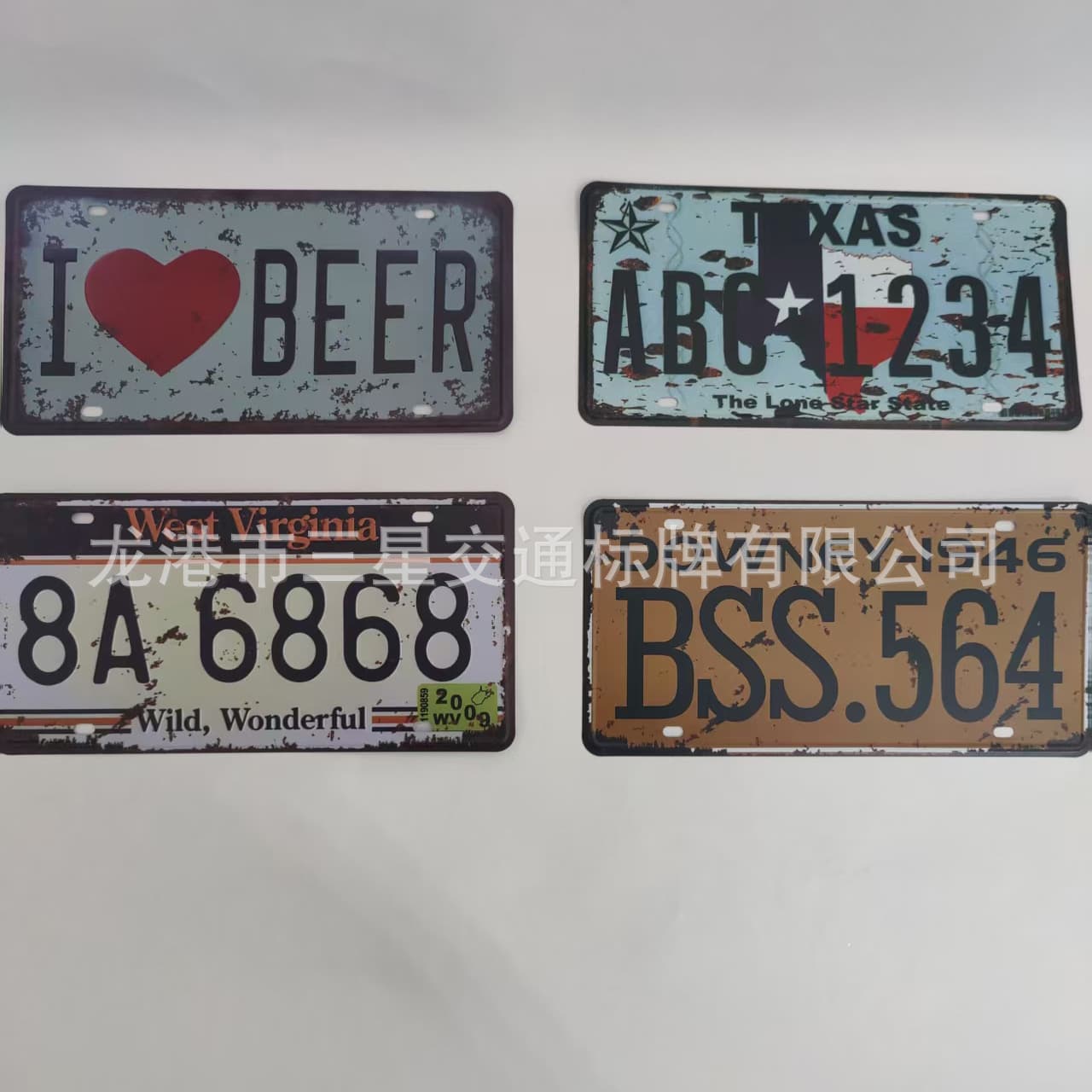 Cross-border Aluminum Alloy Vintage Retro Advertising Decorative Plate Tail Plate for Car Accessories, Flat UV Printing