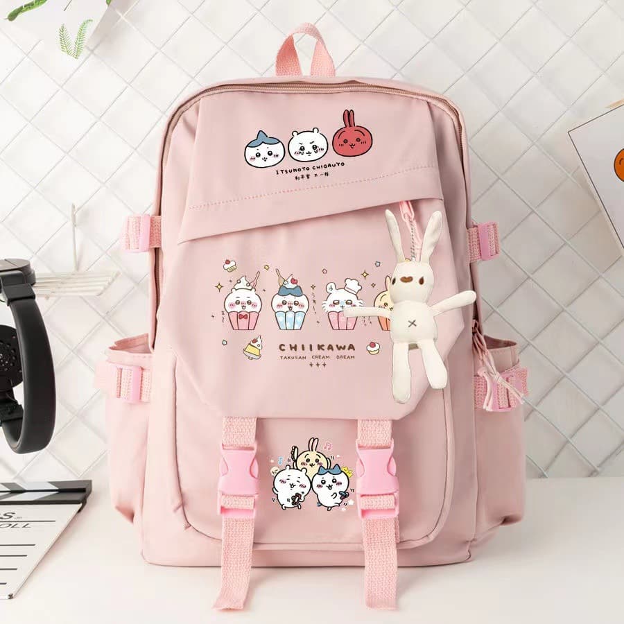 Self-deprecating Bear Meme Plush Backpack, Japanese Anime Merch, Middle School Student Bookbag, Casual Daypack