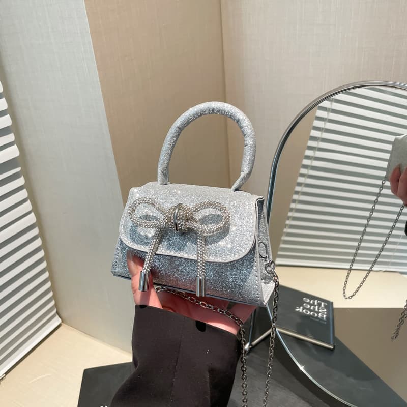 Bowknot Fashion Korean Style Small Handbag for Women 2025 Spring New Trendy Versatile Ins Square Bag