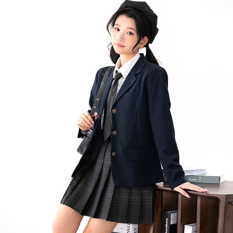 Factory custom-made Benzuo JK suit jacket, original spring and autumn style, college style suit, JK plaid skirt, JK women's suit.