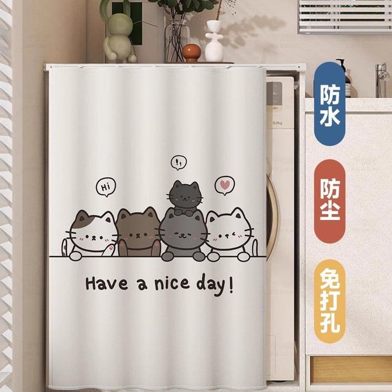 Roller Washing Machine Sunscreen Curtain Balcony Sun Cover Waterproof Shade Heat Insulation No-Drill Magic Tape